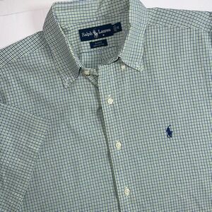 Ralph‎ Lauren Blake Shirt Check Green Blue Short Sleeve Mens Size Medium